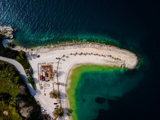 White Camper alone at Kasjuni Beach, Split, Croatia