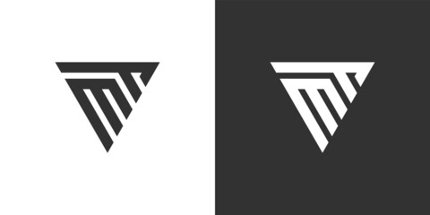 MT or TM initial letter logo design vector. - obrazy, fototapety, plakaty