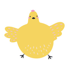 Cute happy little yellow chick