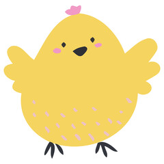 Cute happy little yellow chick
