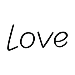 Love. Vector simple handwritten lettering. 