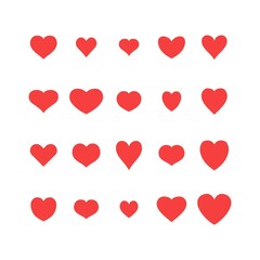 Fototapeta na wymiar Heart shape symbol set