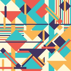 Seamless vector - pastel color geometric pattern