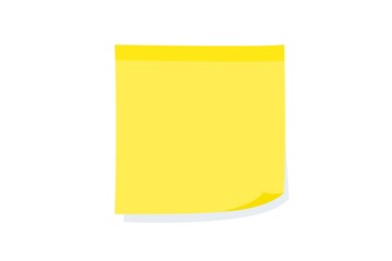 Isolated yellow sticky note