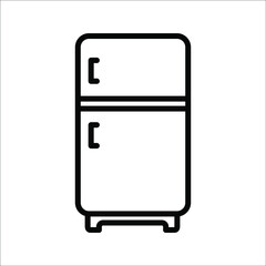 Fridge freezer fridge condenser black line icon on white background