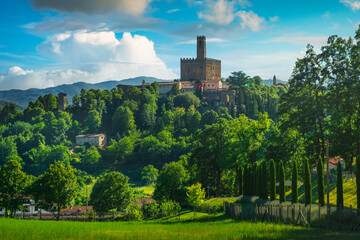 Fototapeta Poppi village and castle view. Casentino Arezzo, Tuscany Italy obraz