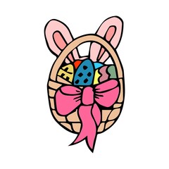 Happy Easter Set of Sale banners, greeting cards, posters, holiday covers. Trendy design with typography, hand painted plants, dots, eggs and bunny, in pastel colors. Modern art minimalist style.