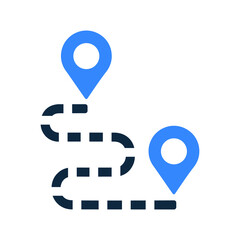 Route, map, navigation icon. Simple editable vector design isolated on a white background.