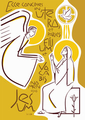 A anunciação do Arcanjo Gabriel à Virgem Maria - obrazy, fototapety, plakaty