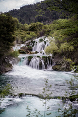 Waterfall, cascade in the Krka national park in Croatia