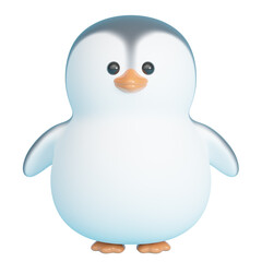 Penguin isolated on white background. 3d rendering