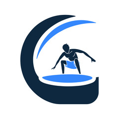 Surfing, beach icon. Simple editable vector illustration.