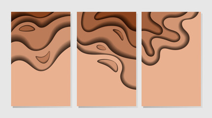 Abstract backgrounds with golden paper cut waves.  design layout for business presentations, flyers, posters, prints, decoration, cards, brochure 