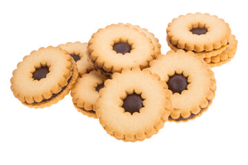 double biscuits with chocolate isolated