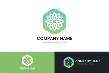 Leaf logo template design. This logo design shows a beautiful drawing of leaves forming a flower. You can see a beautiful blooming flower.
