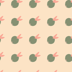 Cute citrus fruit seamless pattern. Fruits endless wallpaper. Cute doodle food backdrop.