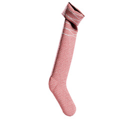 3d render of red and white xmas sock