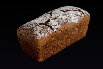 bread on black background