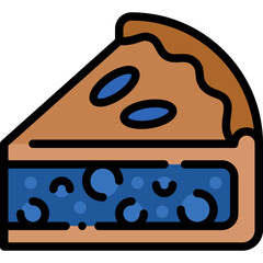 blueberry pie filled outline icon