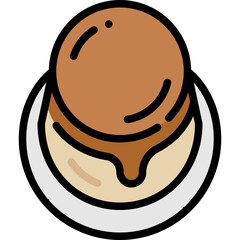 pudding filled outline icon