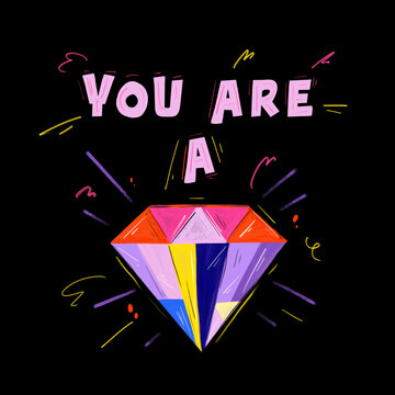 you are a diamond lettering