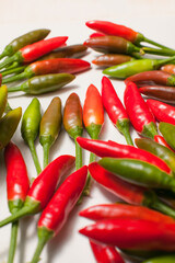 bunch of small chili peppers