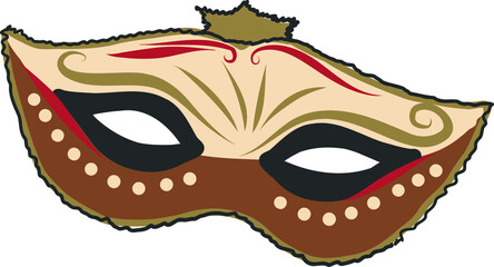 Italian carnival face mask doodle vector. Traditional Venetian or Mardi Gras carnivals, holiday masquerade, costumed party dressing part illustration. Mystery and secret concept design element.