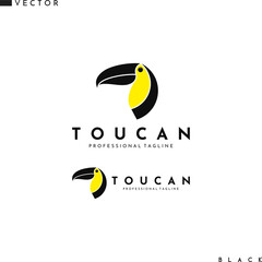 Fototapeta premium Toucan head logo. Bright animal