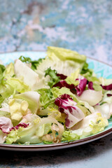 Bowl of vegetable salad on the table.