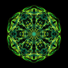 Green Glowing Mandala