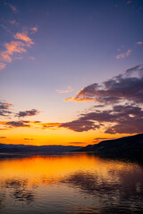 Fototapeta na wymiar Sunset on Danube gorge at Djerdap in Serbia