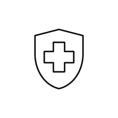 Medical health protection shield with cross.