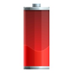 Empty battery icon cartoon vector. Charger energy. Low level