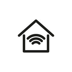 Smart home icon. Simple flat linear vector illustration on a white background