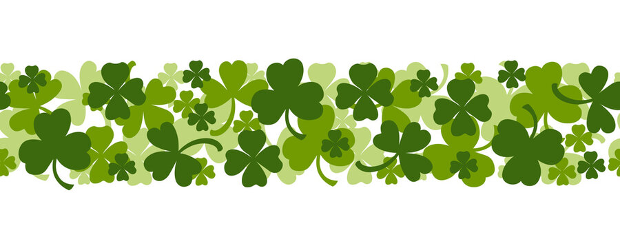 St. Patrick's clovers horizontal pattern seamless