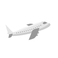 Simple airplane on white background. Flight plane icon in flat design isolated, vector illustartion