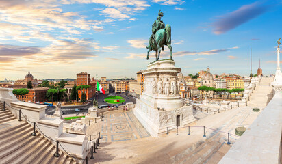 Fototapeta premium Venice Square view from Vittoriano or Altar of the Fatherland, Rome, Italy