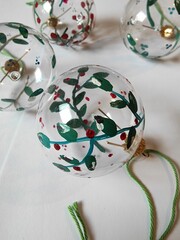 Christmas tree decorations - handmade painted christmas balls