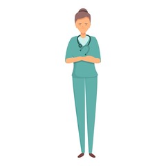 Cute nurse icon cartoon vector. Health care. Help female