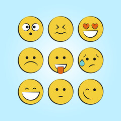 Fototapeta premium Set of smile icons. emoji. emoticons 