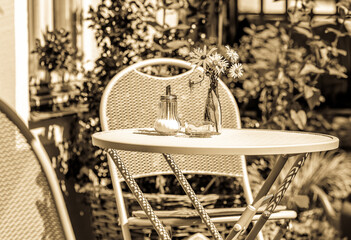 old chairs at a backyard