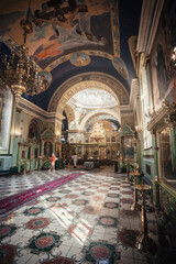 Fototapeta premium Decorations and frescoes inside the church