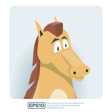Children's cartoon illustration of a horse. Great for children's books, brochures and landing pages as an avatar or icon.