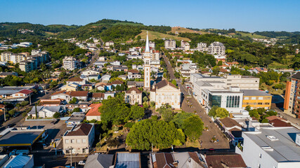 Obraz premium Serafina Correa RS. Aerial view of downtown Serafina Corrêa, Rio Grande do Sul