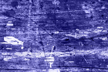 Texture of aged Very Peri scratched wood used as natural background. Abstract background, empty template.