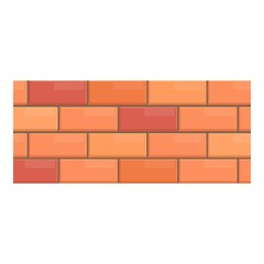 Brick wall icon cartoon vector. Cement construction. Red worker