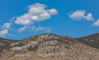 Morning sunny day is in mountain landscape in Canada. Beauty world.