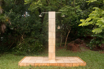Outdoor Showers in Olhos d Agua Park for Public uses in Brasilia, Brazil
