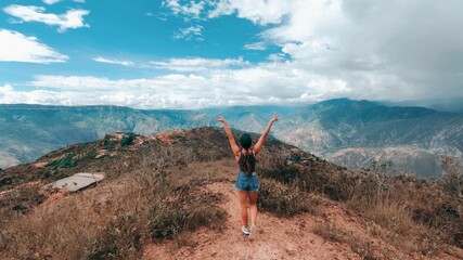 person in the mountains