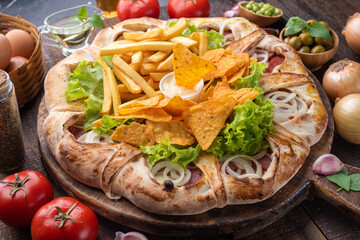 pizza sabores pizza com doritos tomate marguerita 